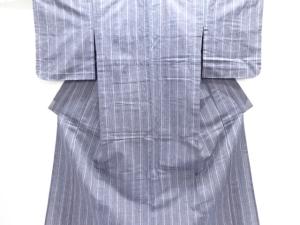 未使用品　しじら織　縞織り出し着物